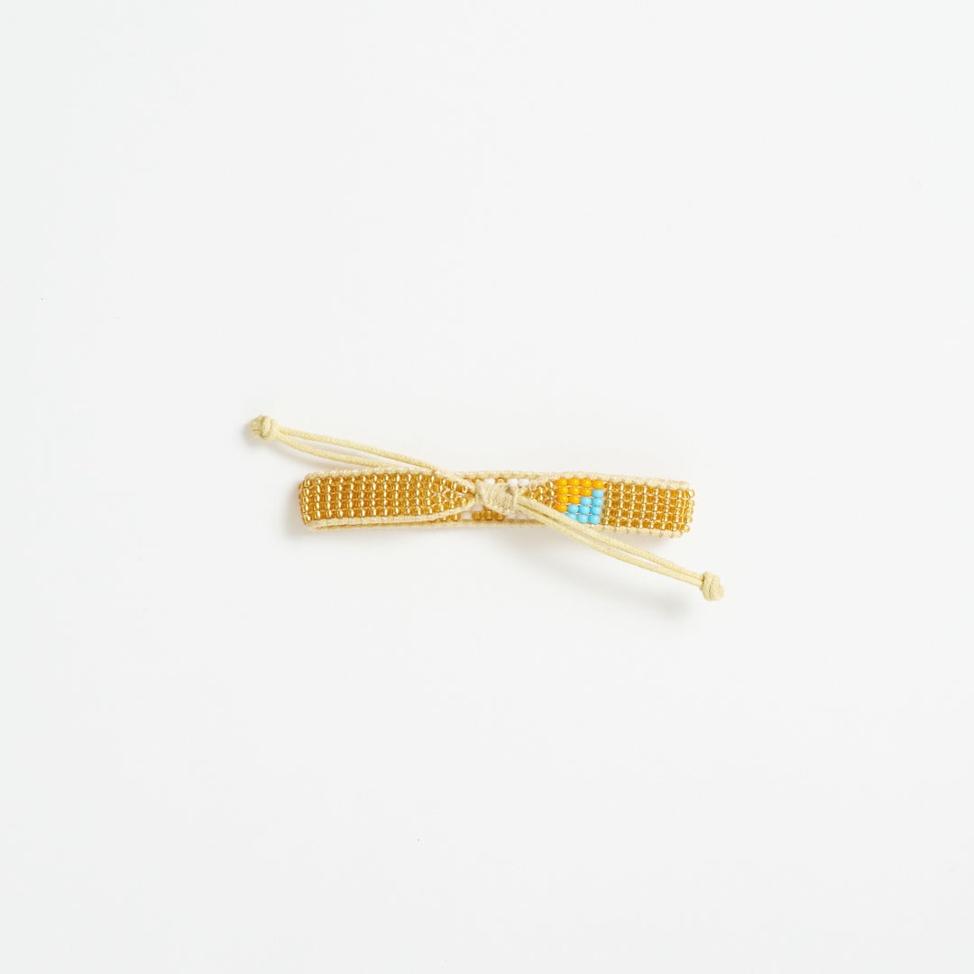 Woven LOVE Bracelet - Gold/White