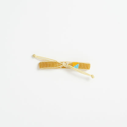 Woven LOVE Bracelet - Gold/White