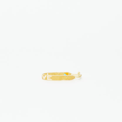 Woven LOVE Bracelet - Gold/White