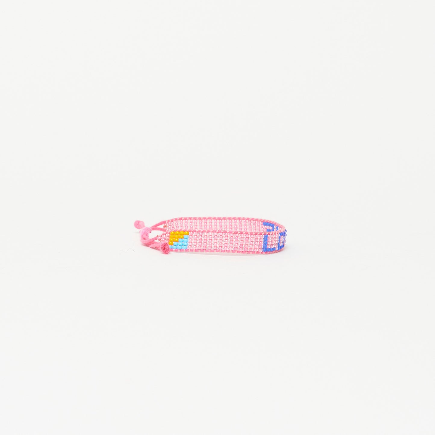 Woven LOVE Bracelet - Pearly Pink/Matte Blue