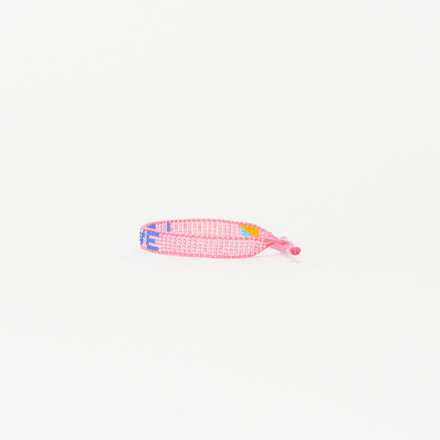 Woven LOVE Bracelet - Pearly Pink/Matte Blue