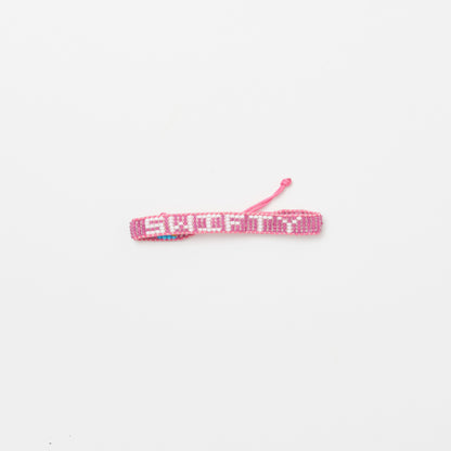 Woven SWIFTY Bracelet -  Pink/White