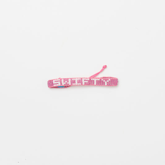 Woven SWIFTY Bracelet -  Pink/White