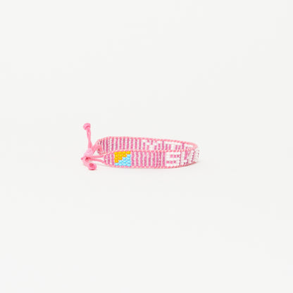 Woven SWIFTY Bracelet -  Pink/White