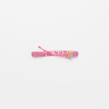 Woven SWIFTY Bracelet -  Pink/White