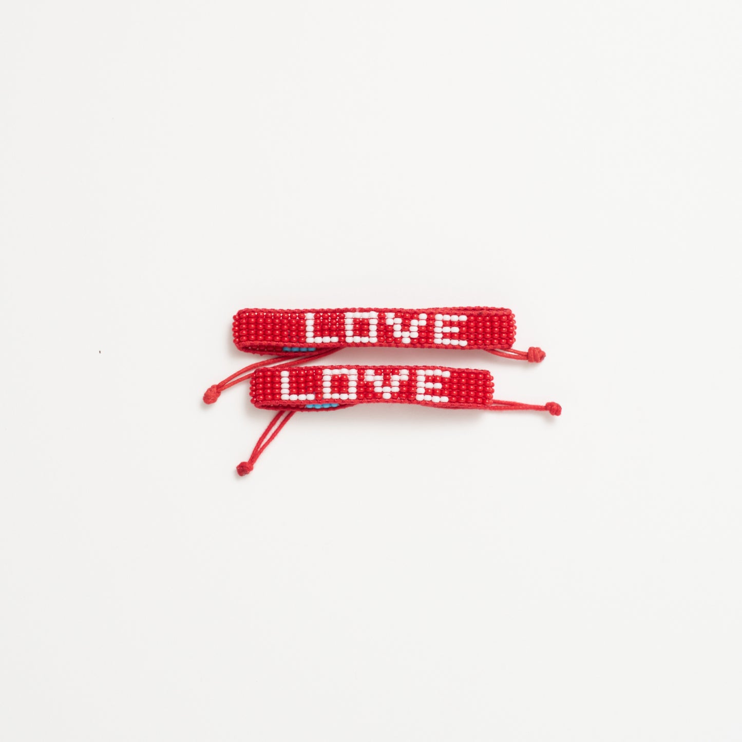 FINAL SALE: Big & Kid Woven LOVE Bracelet Pack - Red