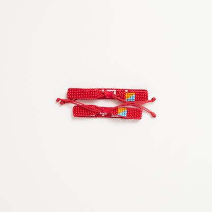 FINAL SALE: Big & Kid Woven LOVE Bracelet Pack - Red