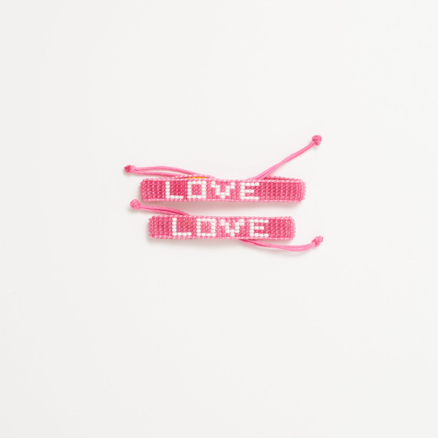 FINAL SALE: Big & Kid Woven LOVE Bracelet Pack - Pink