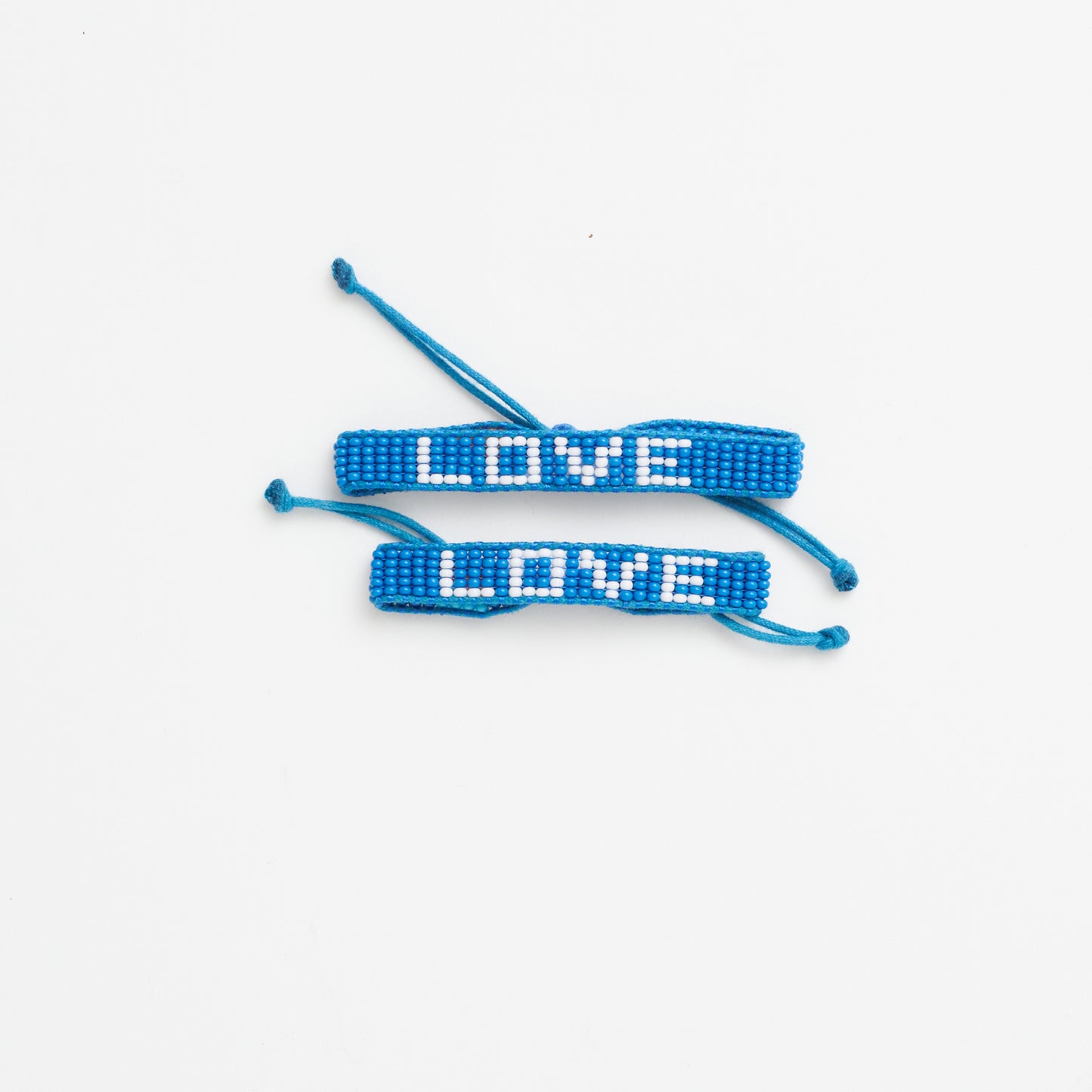 FINAL SALE: Big & Kid Woven LOVE Bracelet Pack - Denim/White