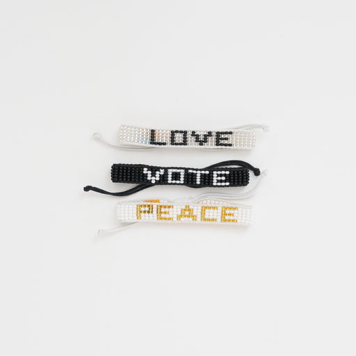 LOVE, PEACE, VOTE Woven Pack - Metallic Multi