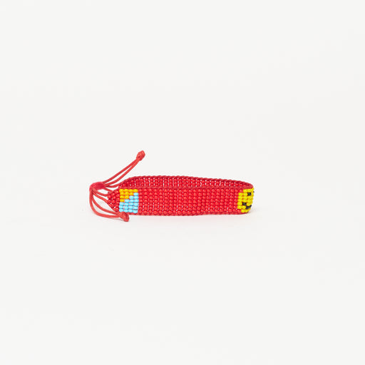 Woven Smiley Bracelet - Red lifestyle image