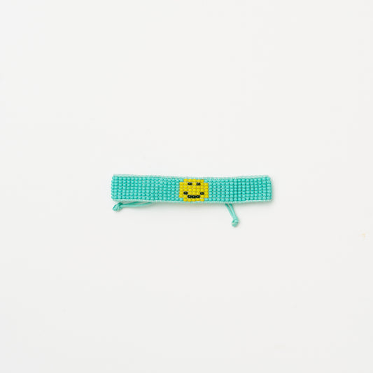 Woven Smiley Bracelet - Turquoise