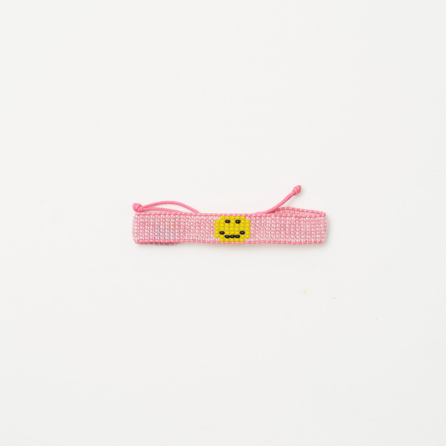 Woven Smiley Bracelet - Pearly Pink