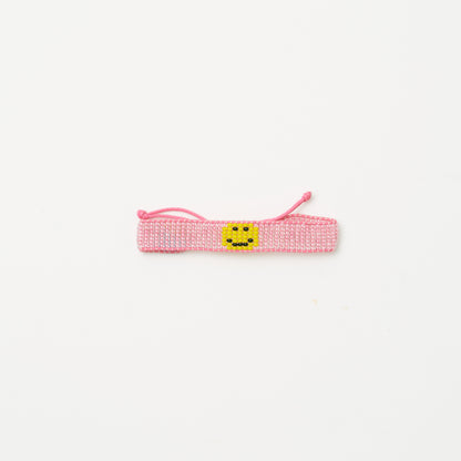 Woven Smiley Bracelet - Pearly Pink