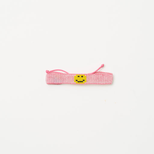 Woven Smiley Bracelet - Pearly Pink