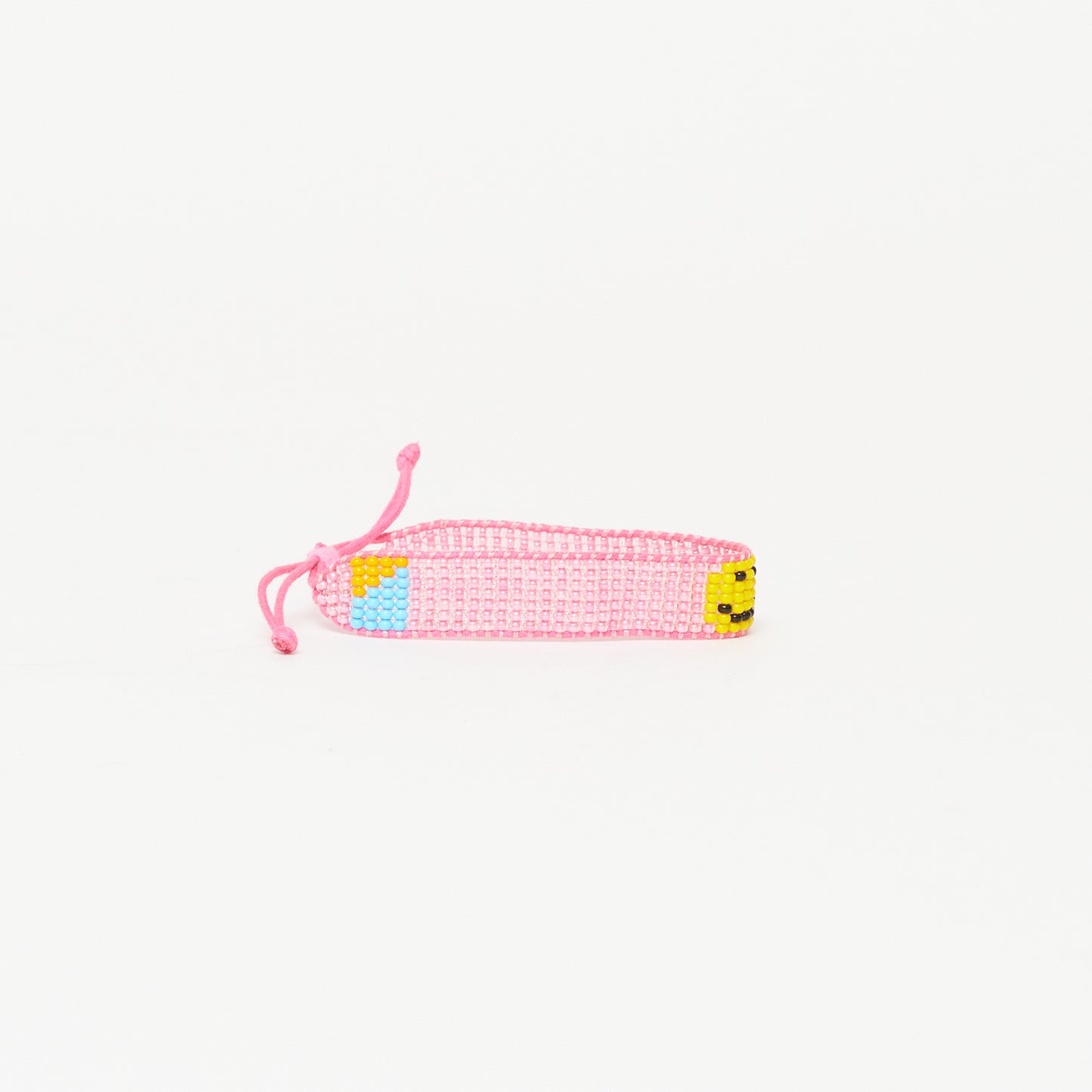 Woven Smiley Bracelet - Pearly Pink