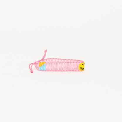 Woven Smiley Bracelet - Pearly Pink