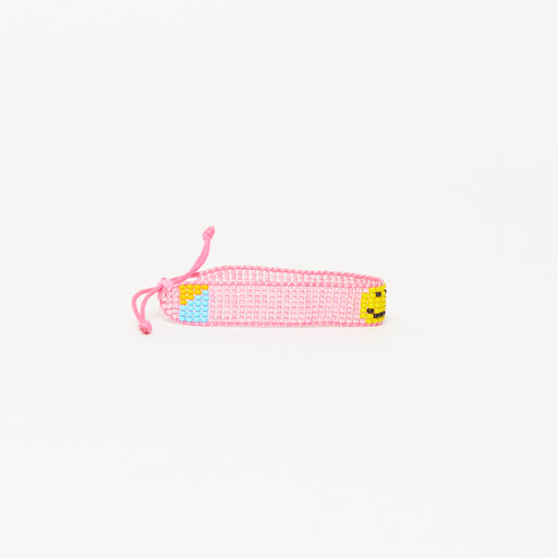 Woven Smiley Bracelet - Pearly Pink lifestyle image