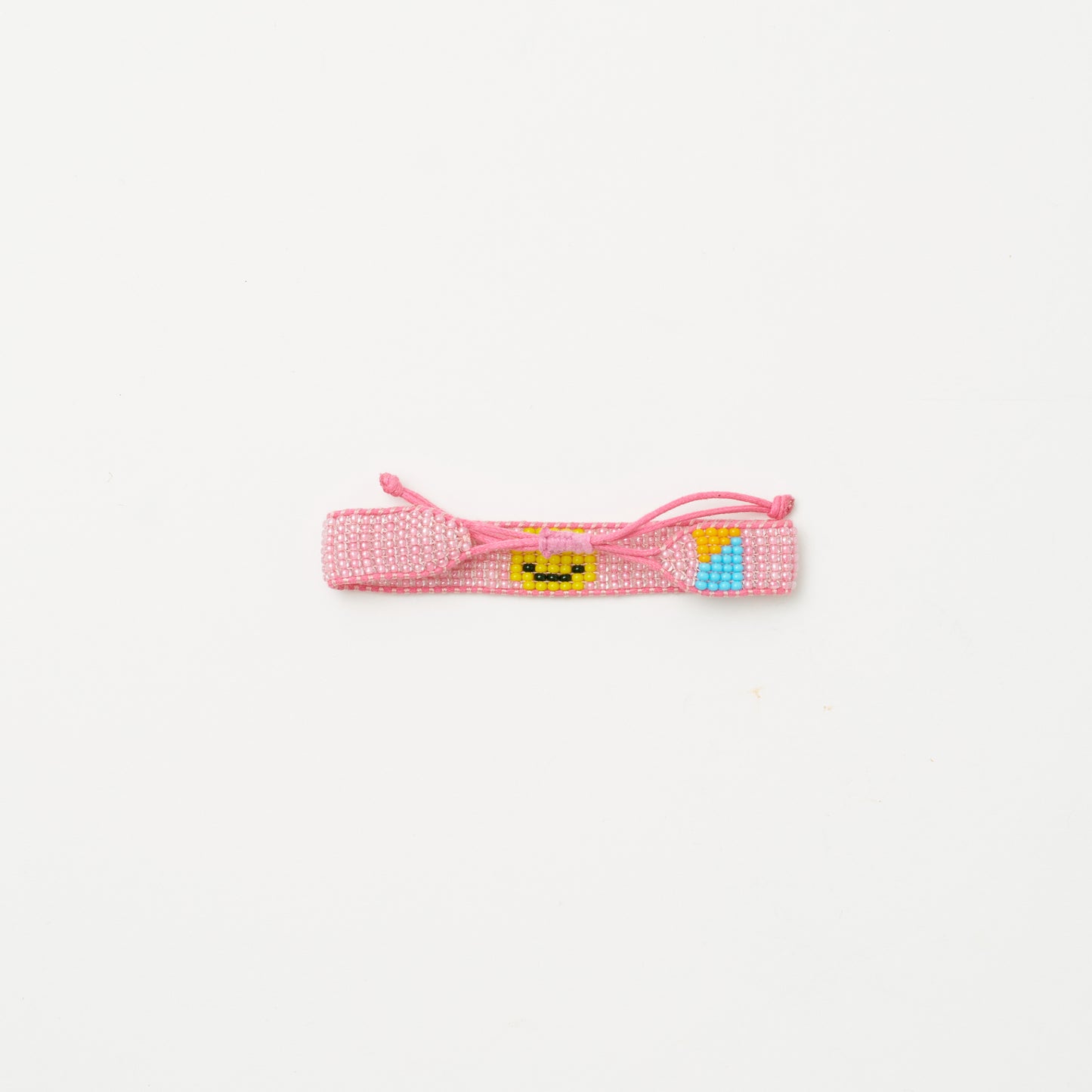 Woven Smiley Bracelet - Pearly Pink