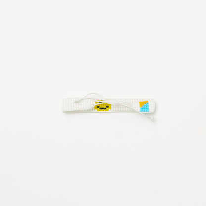 Woven Smiley Bracelet - White