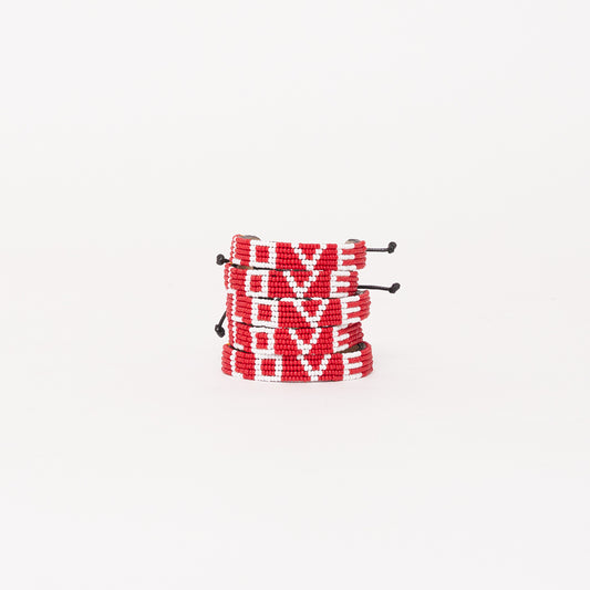 LOVE Bracelet Bundle - Red/White