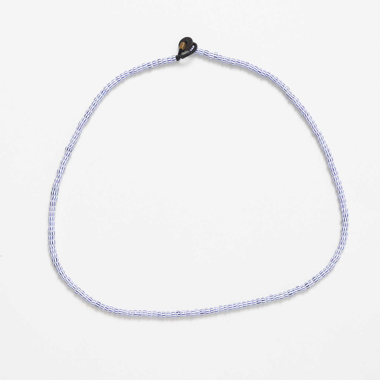 FINAL SALE: Single Strand Solid Necklace - White Blue