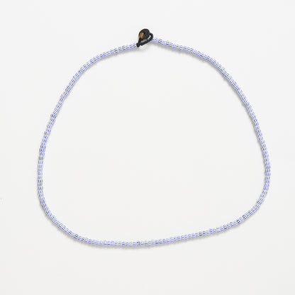 FINAL SALE: Single Strand Solid Necklace - White Blue