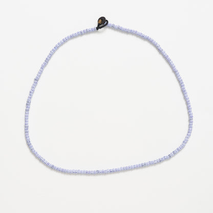 FINAL SALE: Single Strand Solid Necklace - White Blue