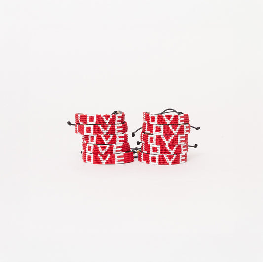 LOVE Bracelet Bundle - Red/White