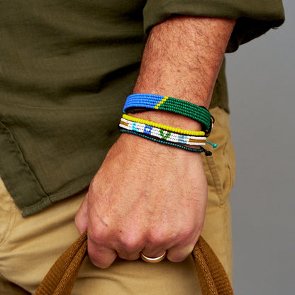 FINAL SALE: Tribal Bracelet - Blue/Yellow/Green