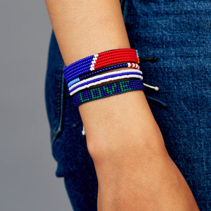 FINAL SALE: Tribal Bracelet - Red/White/Royal