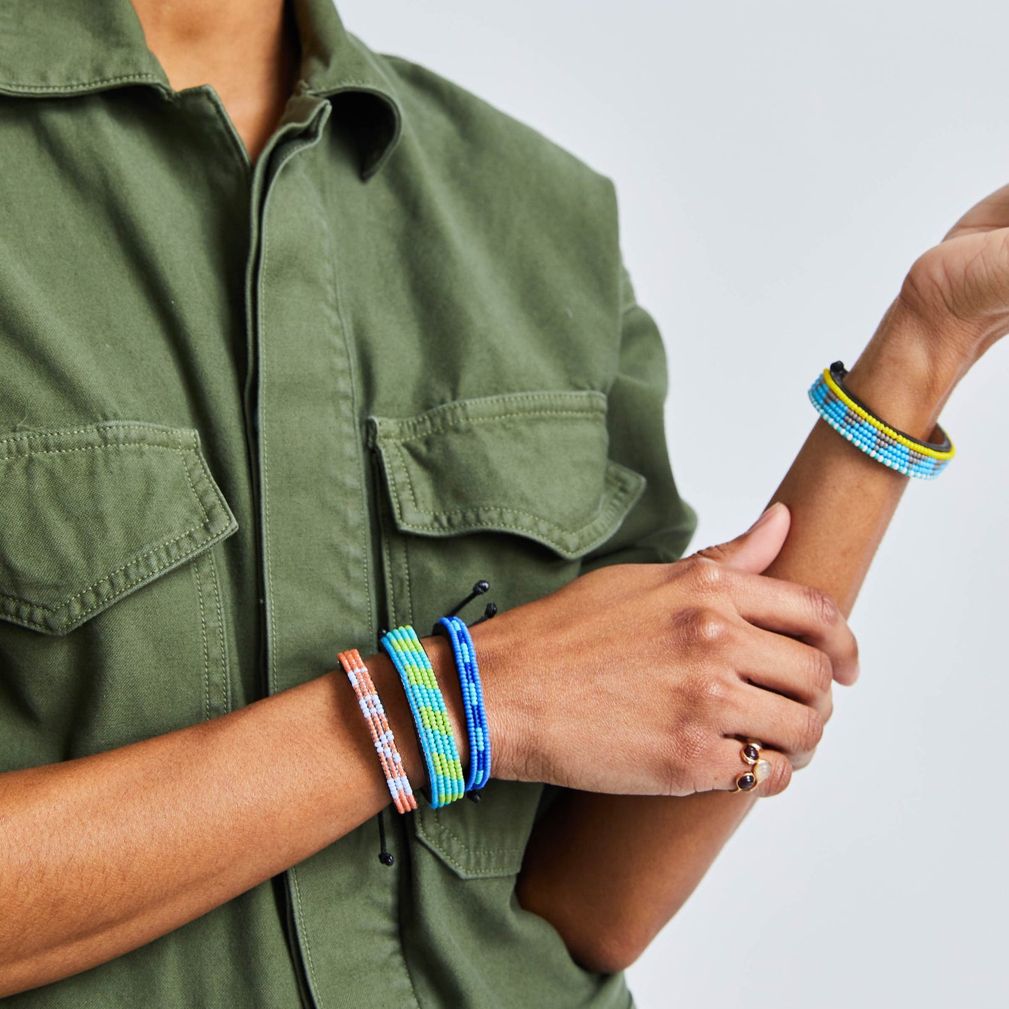 FINAL SALE: Skinny Nija Bracelet - Blue/Turquoise