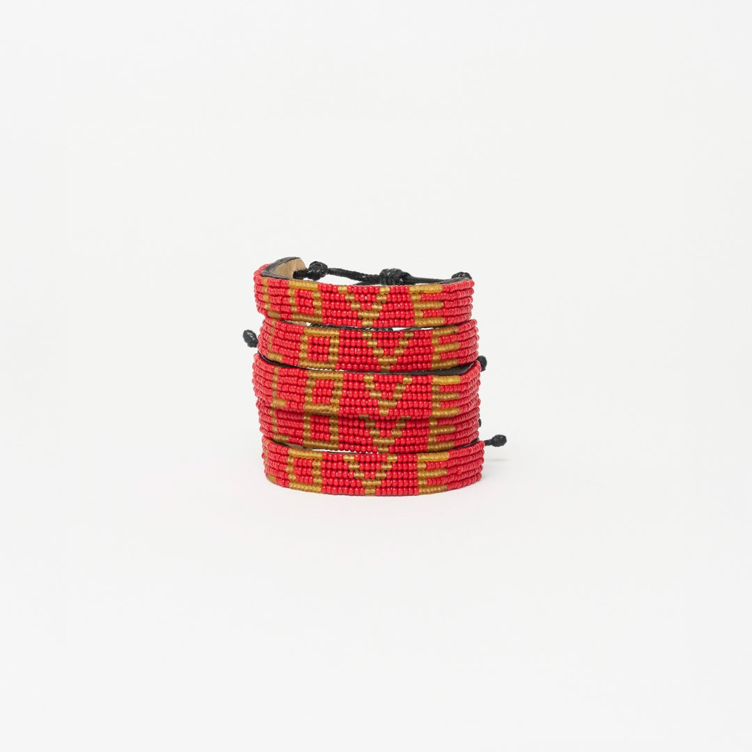 LOVE Bracelet Bundle - Red/Honey