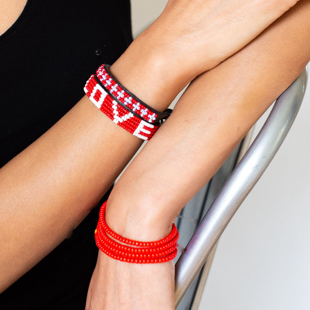 Single Strand Bracelet - Red