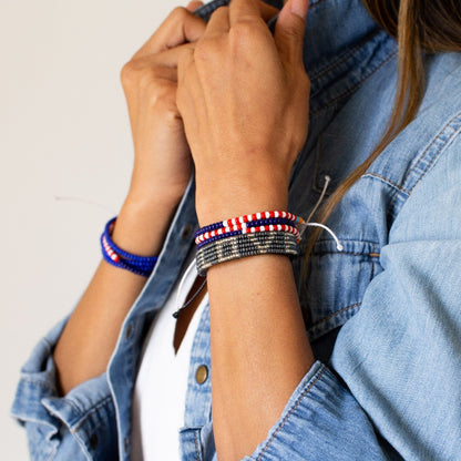 Single Strand Bracelet - Blue/Red