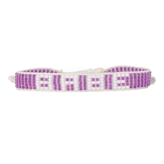 FINAL SALE: Woven BABE Bracelet - Purple/White