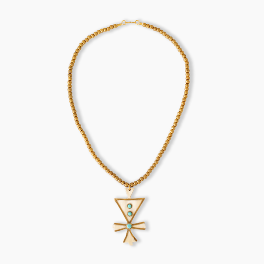 FINAL SALE: Samburu Symbol Necklace - Turquoise