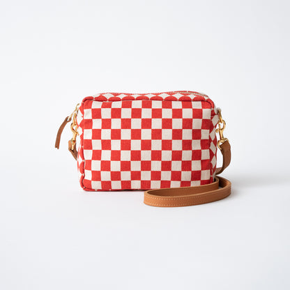 FINAL SALE: Stadium Approved Crossbody - Natural Canvas/Red Checkered