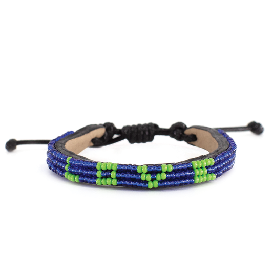 FINAL SALE: Skinny LOVE Bracelet - Azure Blue/Lime Green