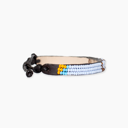 FINAL SALE: Skinny LOVE Bracelet - Light Blue/Bronze