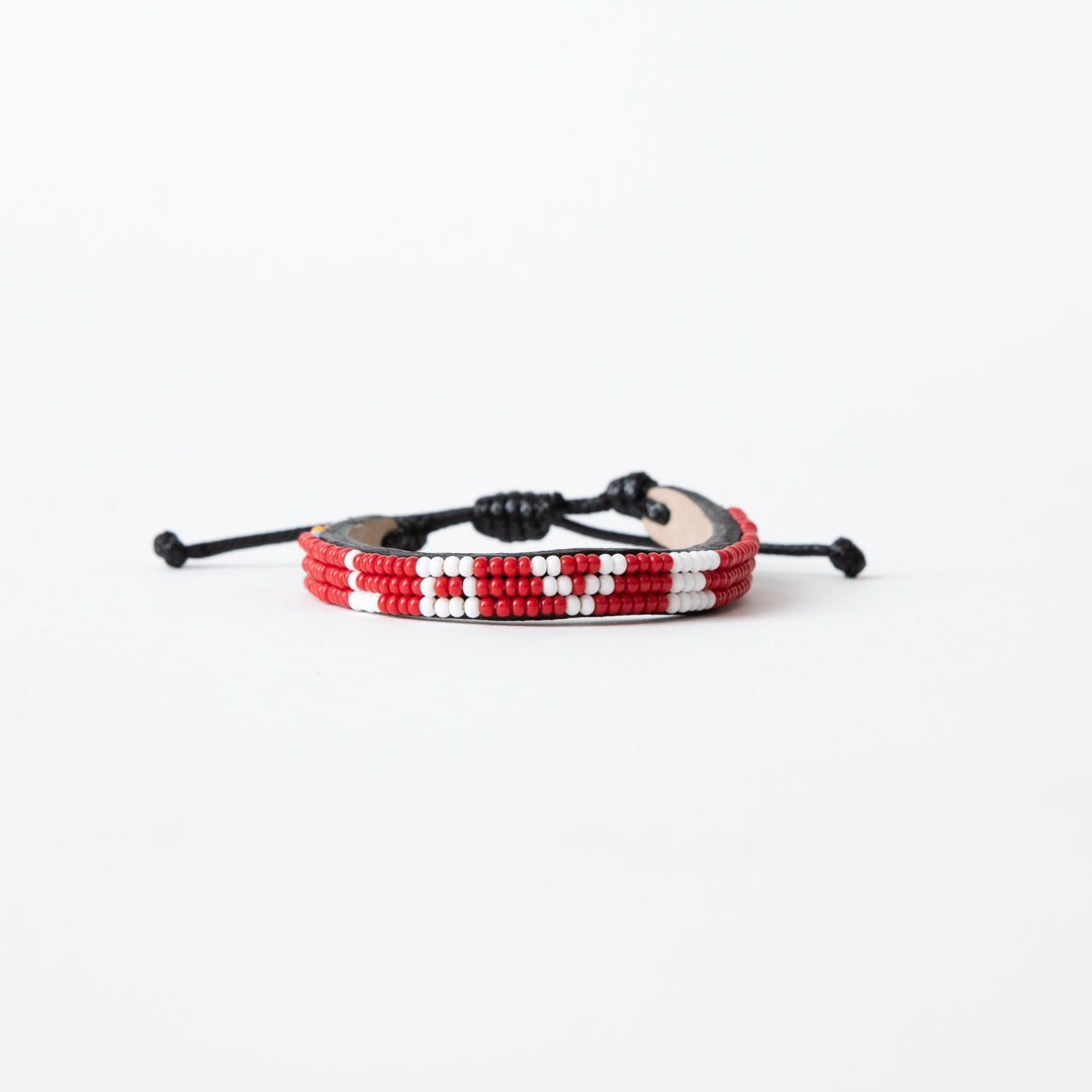 Skinny LOVE Bracelet - Red/White