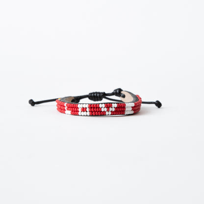 Skinny LOVE Bracelet - Red/White