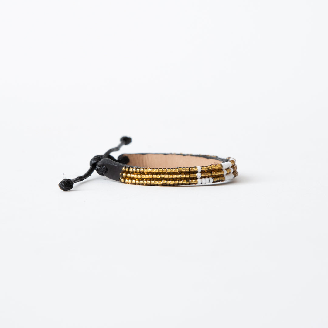 Skinny LOVE Bracelet - Gold/White