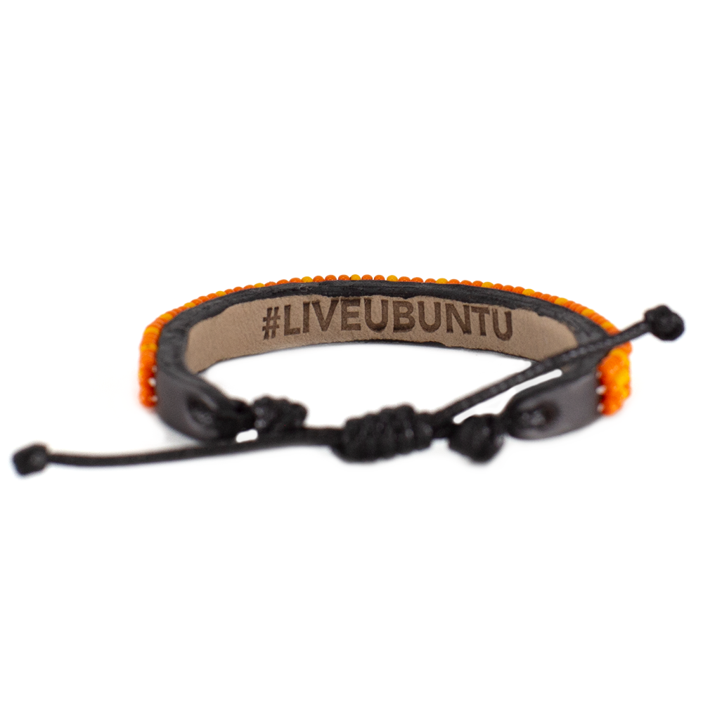 FINAL SALE: Skinny Msalaba Bracelet - Deep Orange/Light Orange