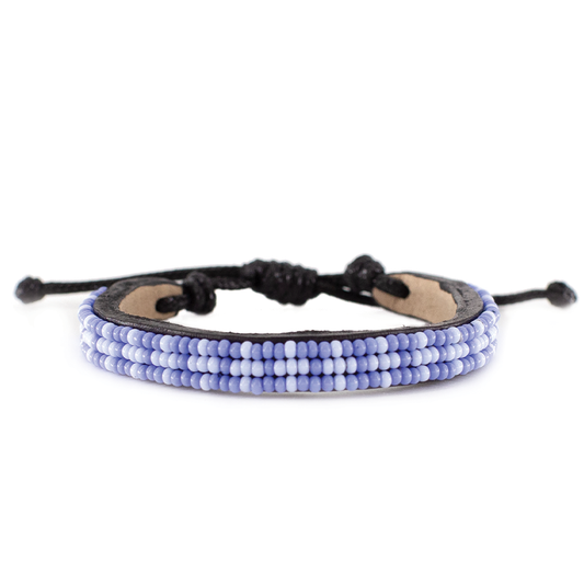 FINAL SALE: Skinny Msalaba Bracelet - Periwinkle/Pale Blue