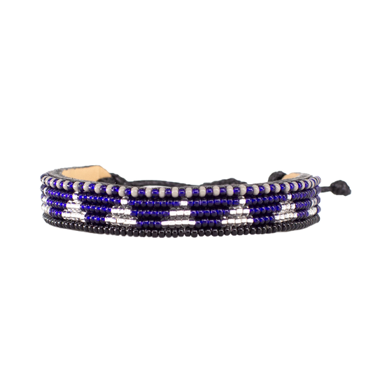 FINAL SALE: Piramidi Bracelet - Dark Blue/Silver