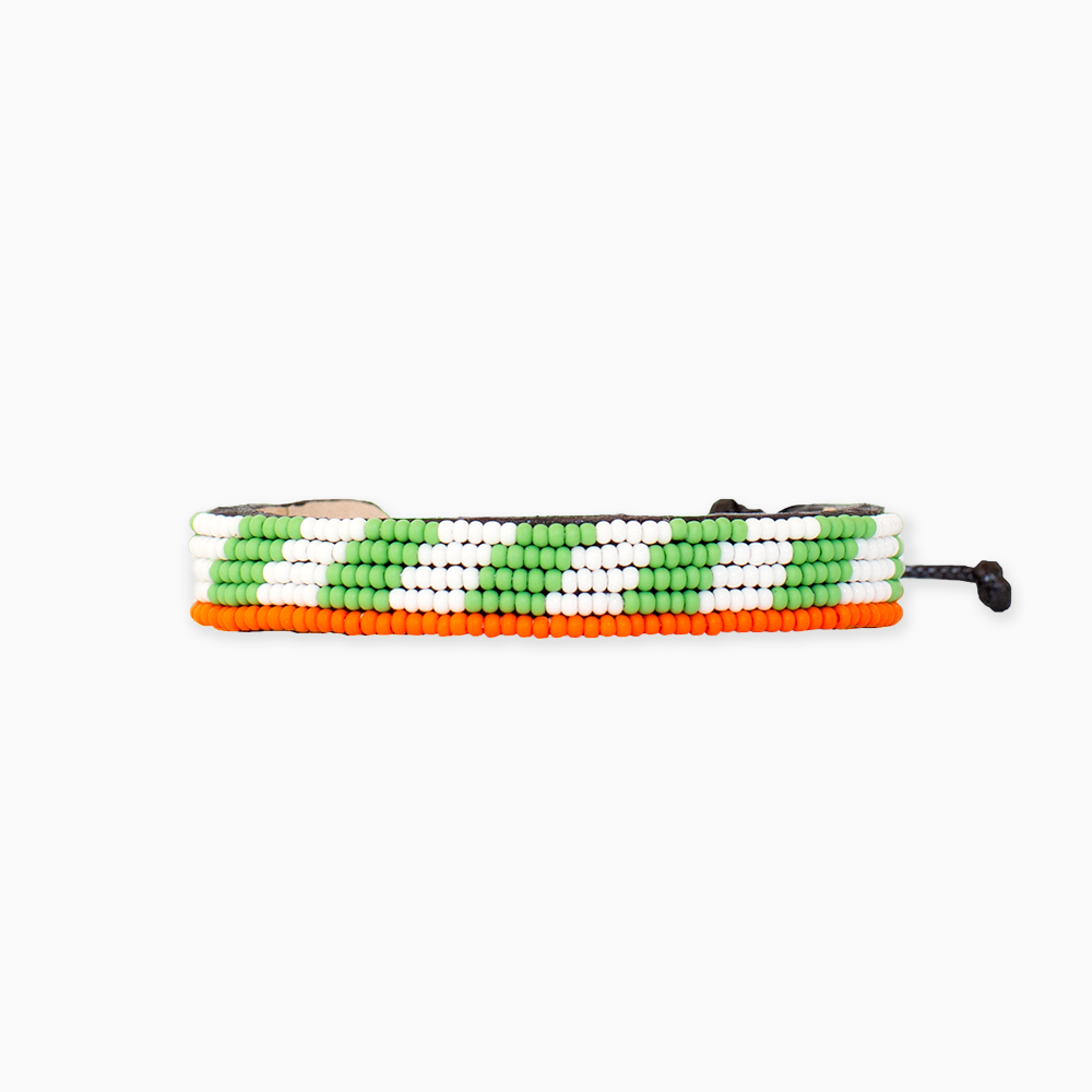 FINAL SALE: Mstari Bracelet - Orange/Green