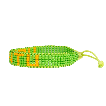 FINAL SALE: Woven UBUNTU Bracelet - Green/Orange