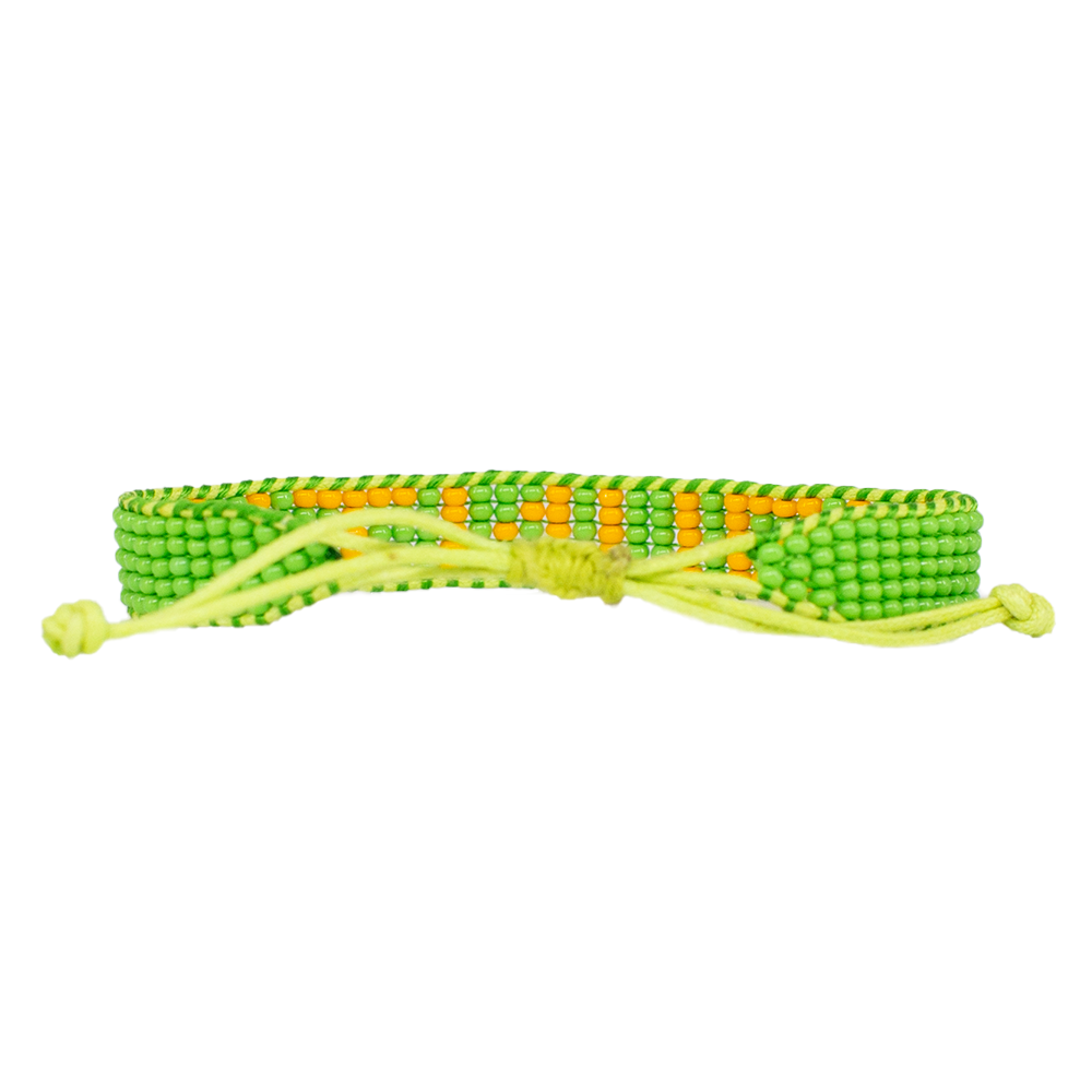 FINAL SALE: Woven UBUNTU Bracelet - Green/Orange