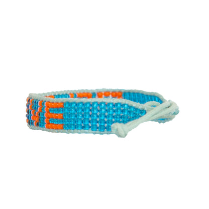 FINAL SALE: Woven BELIEVE Bracelet - Blue/Orange